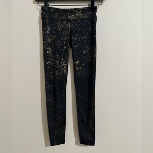Ivivva Lululemon Girls Black Gold Sparkle Leggings 8